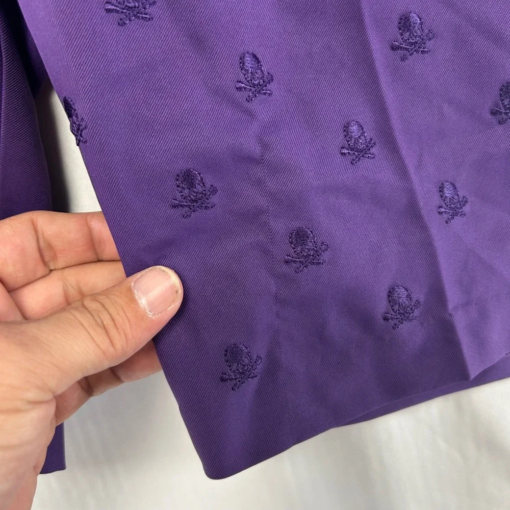 G/FORE Golf Shorts Mens 34 Purple Embroidered Skull Crossbones G4MF20B02